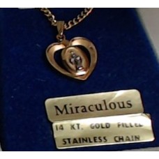 Miraculous Medal 14 kt Gold Filled  Stainless Chain